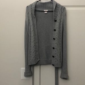 Gray Button Up Sweater Cardigan